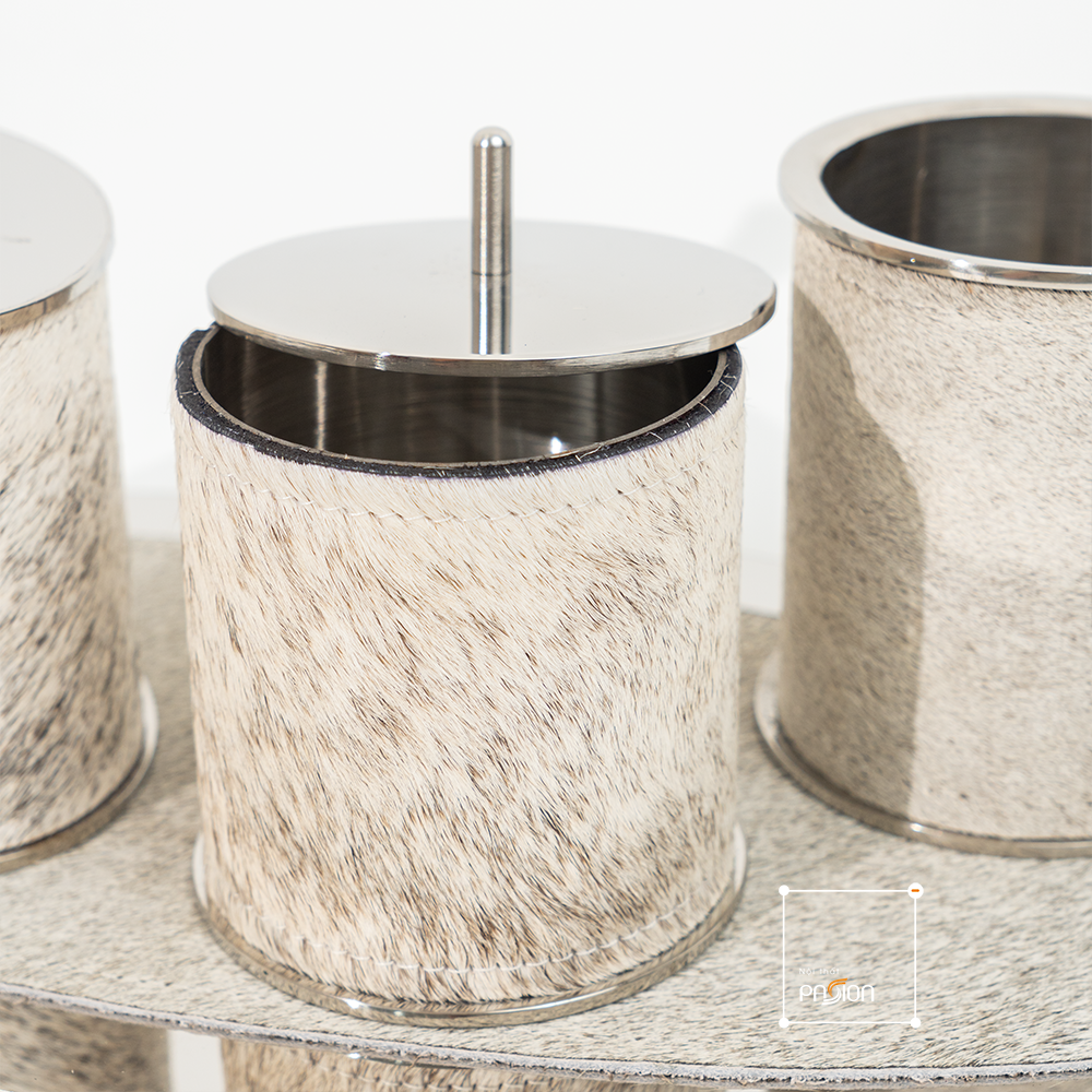 Bộ Phụ Kiện Phòng Tắm Inox Họa Tiết Lông Ngựa Cao Cấp Kèm Khay Đựng