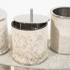 Bộ Phụ Kiện Phòng Tắm Inox Họa Tiết Lông Ngựa Cao Cấp Kèm Khay Đựng