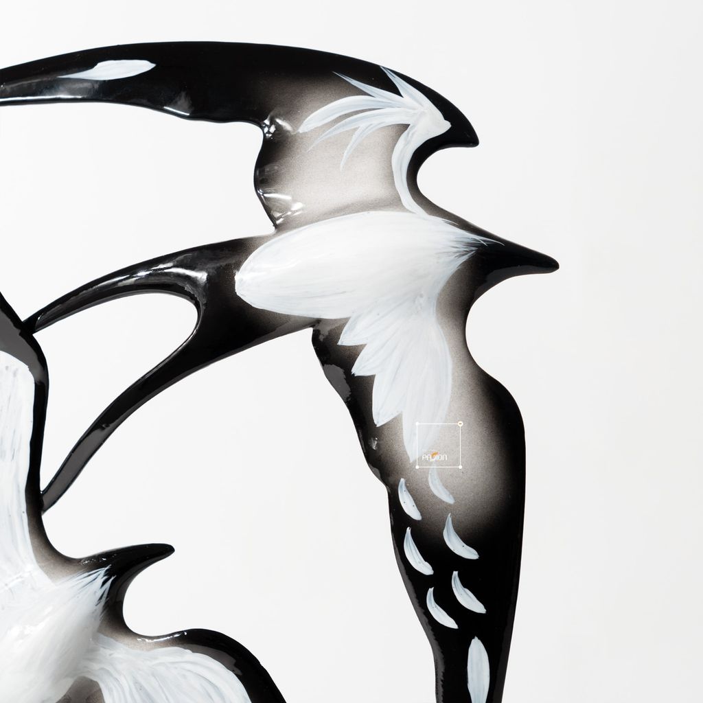 Đồ Trang Trí Nội Thất Hình Đôi Chim Én Kim Loại Cánh Dài