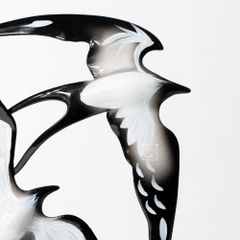 Đồ Trang Trí Nội Thất Hình Đôi Chim Én Kim Loại Cánh Dài