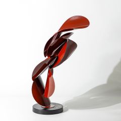 Tượng Trang Trí Bằng Kim Loại Lá Tròn Xếp Tầng Mô Hình