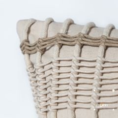 Vỏ Gối Tựa Lưng Vuông Dệt Thủ Công Wabi Sabi Tông Be Cao Cấp