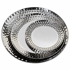 Đĩa Trưng Bày Thực Phẩm Inox Dập Vân Cho Buffet