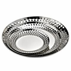 Đĩa Trưng Bày Thực Phẩm Inox Dập Vân Cho Buffet
