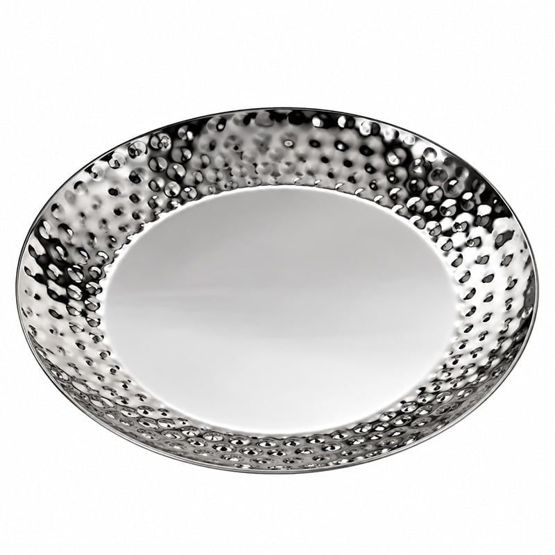 Đĩa Trưng Bày Thực Phẩm Inox Dập Vân Cho Buffet