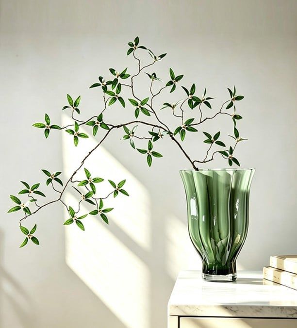 Bình Hoa Thủy Tinh Sọc Dọc Miệng Xòe Cao Cấp