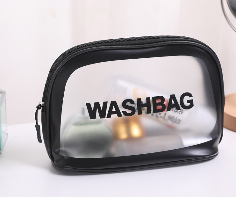 Túi xách mini PU dẻo trong suốt cầm tay đựng mỹ phẩm vật dụng cá nhân