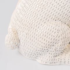 Tượng Decor Chó Đấu Bò Đội Vương Miện Sang Trọng Màu Be