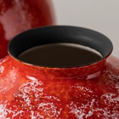 Bình Hoa Gốm Men Đỏ Tuyết Phong Cách Á Đông Cao Cấp