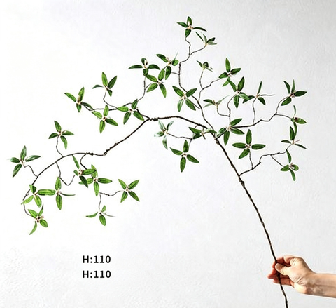Cành Lá Quả Giả Uốn Dáng Wabi Sabi 110cm