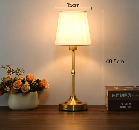 Đèn Bàn Tích Điện Chao Vải Cổ Điển Phong Cách Pháp Decor Bàn Tiệc