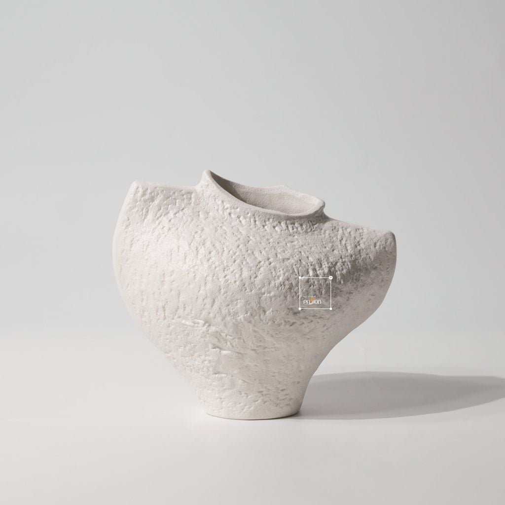 Set 2 Bình Hoa Gốm Wabi Sabi Nâu Cổ Vest Suit