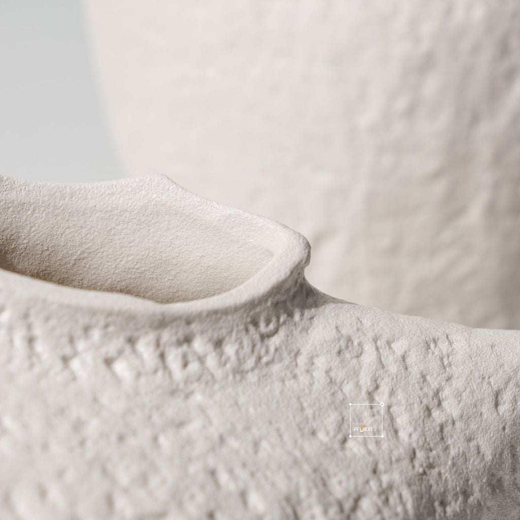 Set 2 Bình Hoa Gốm Wabi Sabi Nâu Cổ Vest Suit