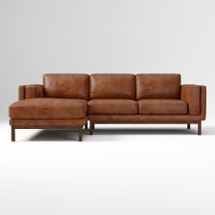 Ghế Sofa Da Hiện Đại Tinh Tế Cognac