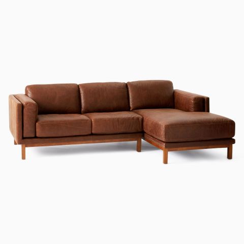 Ghế Sofa Da Hiện Đại Tinh Tế Cognac