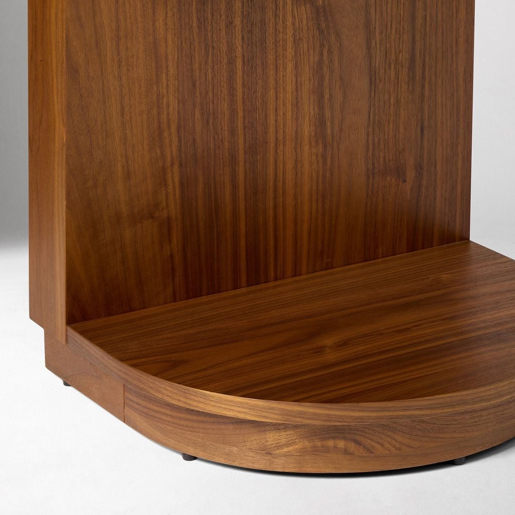 Tủ Đầu Giường Bán Nguyệt Fluted Mid-Century