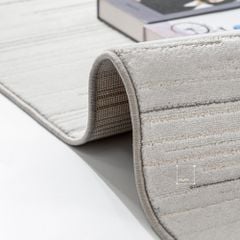 Thảm Trải Sàn Dệt Sọc Trắng Xám Tối Giản Phong Cách Ý FLAWESS