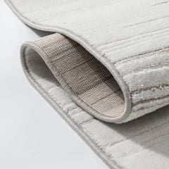 Thảm Trải Sàn Dệt Sọc Trắng Xám Tối Giản Phong Cách Ý FLAWESS