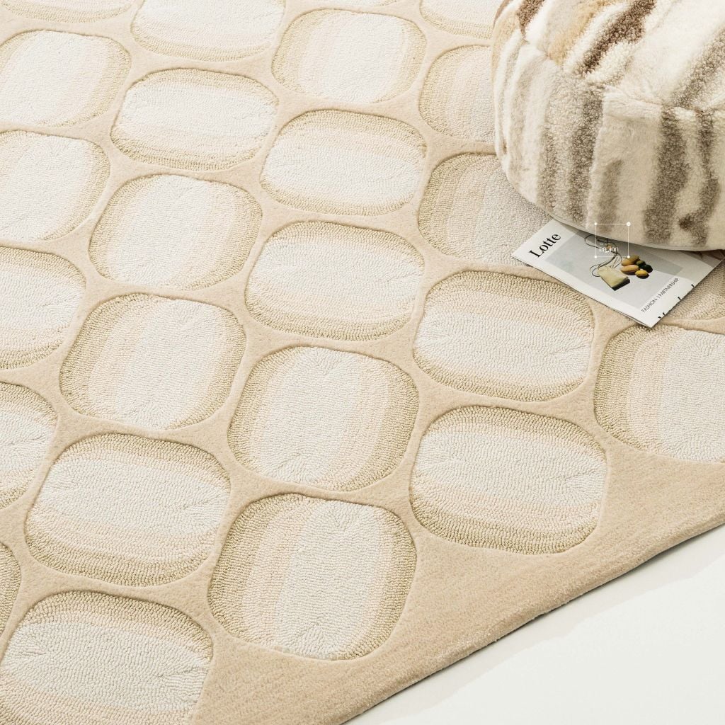 Thảm Trải Sàn Dệt Thủ Công Acrylic Sang Trọng Họa Tiết Tổ Ong Cao Cấp