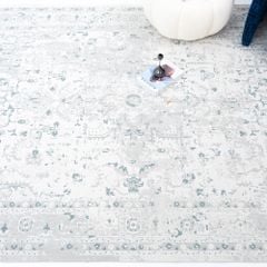 Thảm Trải Sàn Thổ Nhĩ Kỳ Hoa Văn Xanh Navy