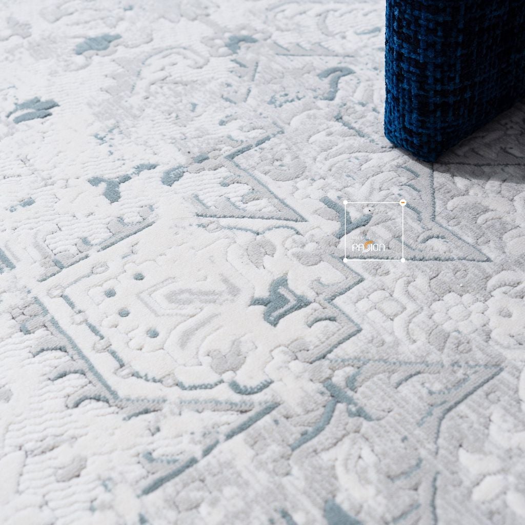 Thảm Trải Sàn Thổ Nhĩ Kỳ Hoa Văn Xanh Navy