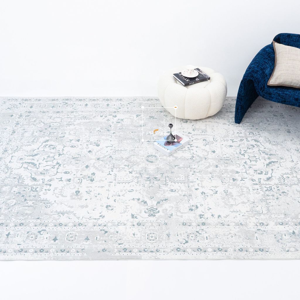 Thảm Trải Sàn Thổ Nhĩ Kỳ Hoa Văn Xanh Navy