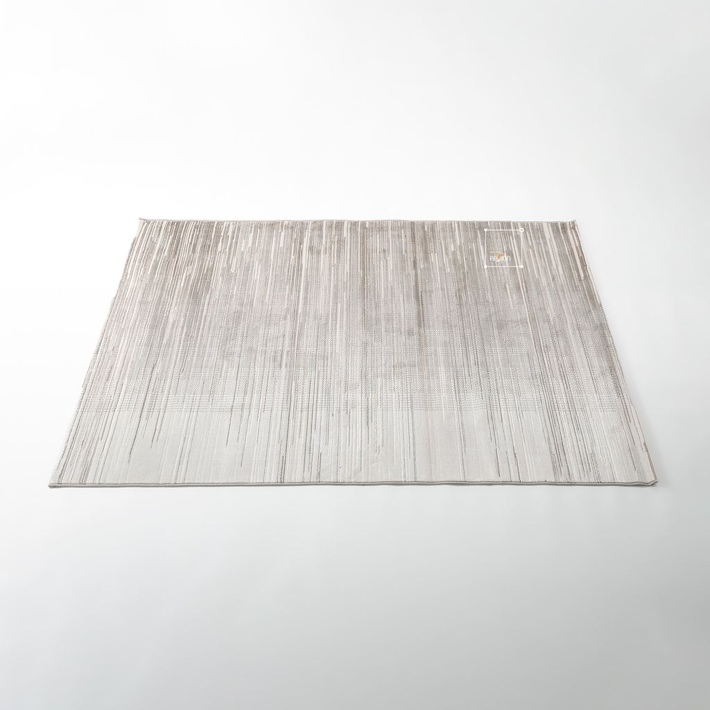 Thảm Trải Sàn Dệt Sọc Trắng Xám Tối Giản Phong Cách Ý FLAWESS