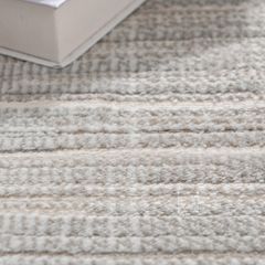 Thảm Trải Sàn Dệt Sọc Trắng Xám Tối Giản Phong Cách Ý FLAWESS