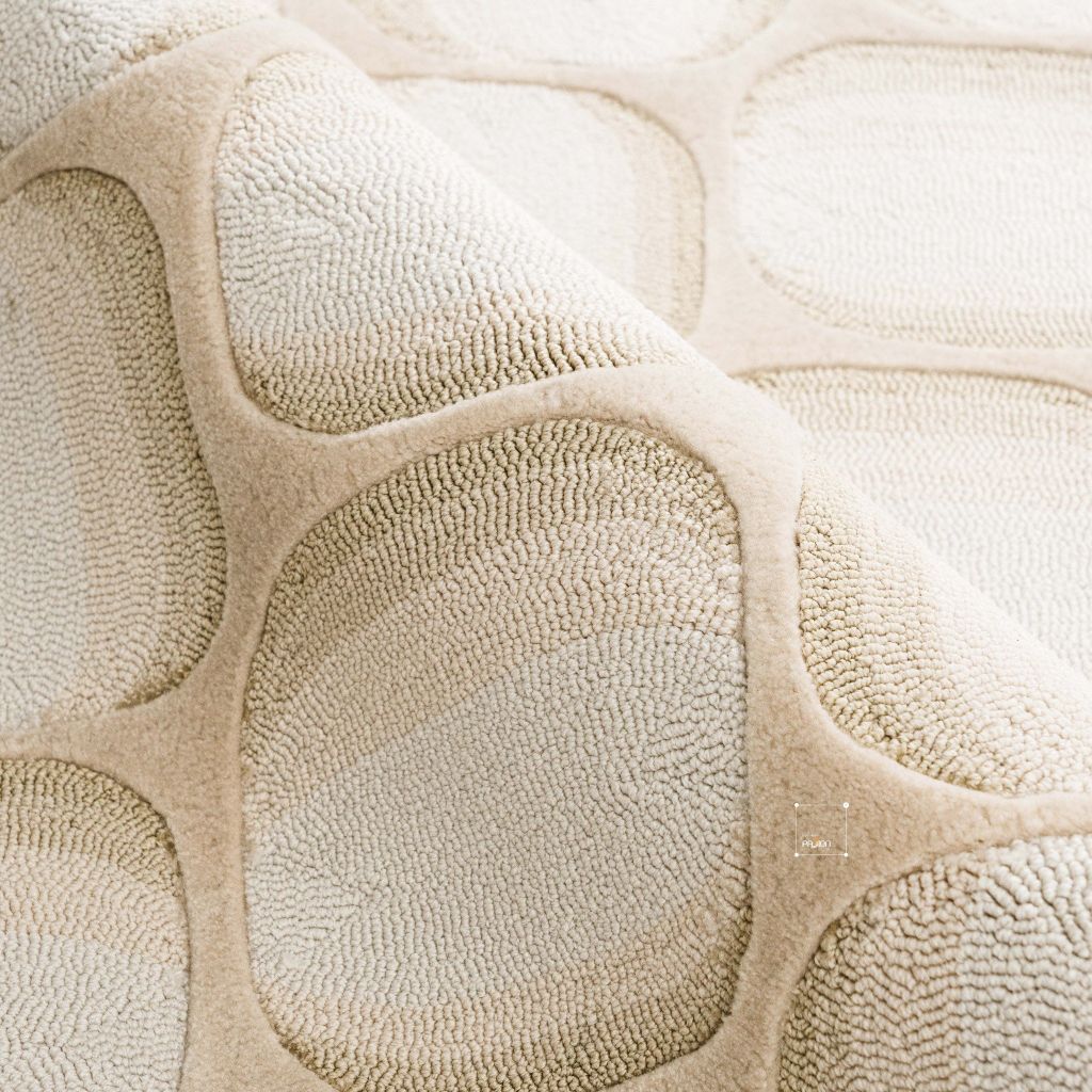 Thảm Trải Sàn Dệt Thủ Công Acrylic Sang Trọng Họa Tiết Tổ Ong Cao Cấp