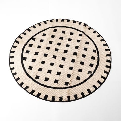 Thảm Tròn Polypropylene Họa Tiết Vintage 120cm