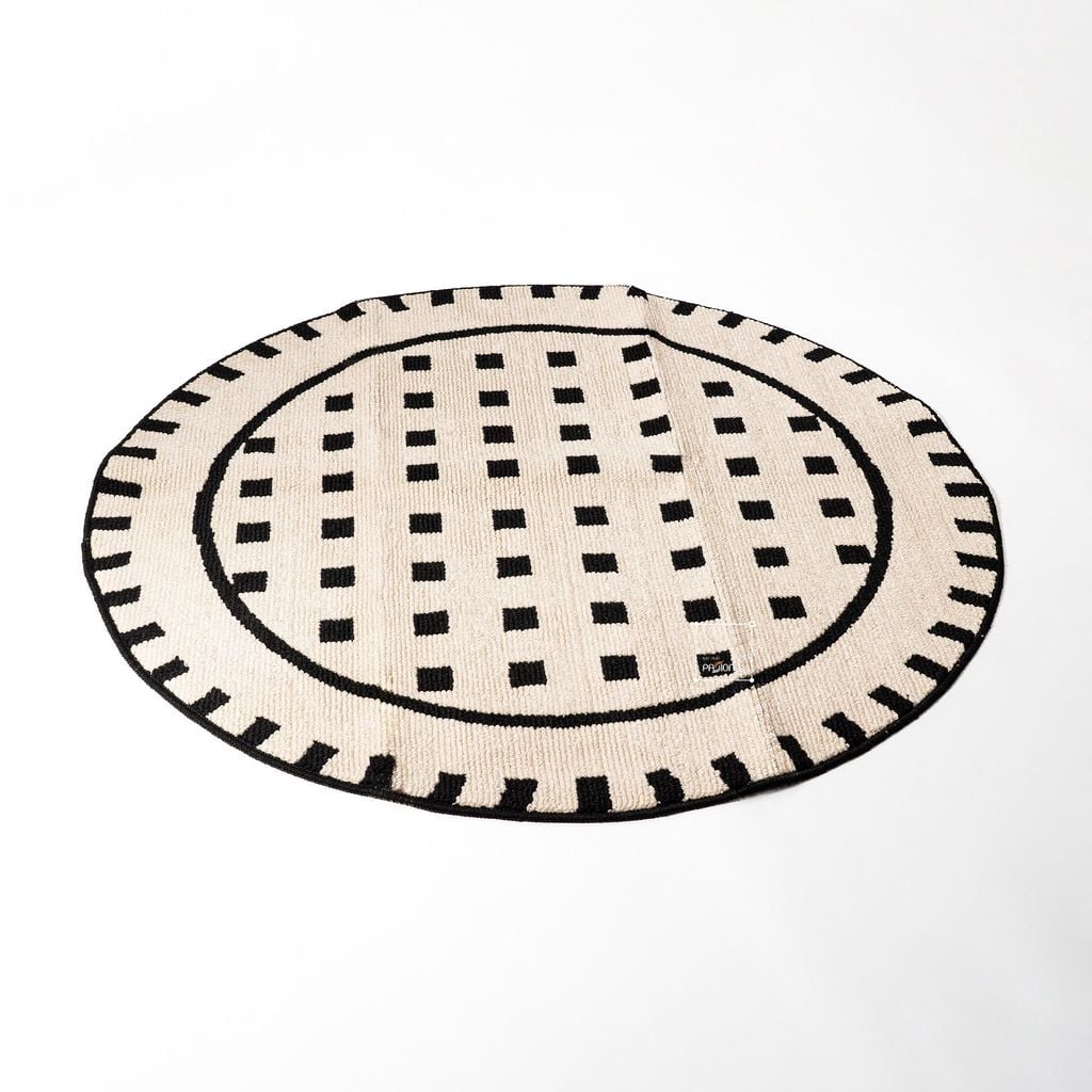 Thảm Tròn Polypropylene Họa Tiết Vintage 120cm