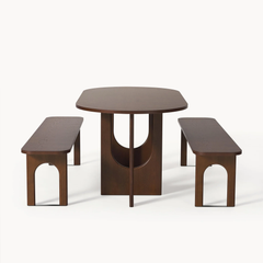 Bàn Ăn Gỗ Hiện Đại Chân Cách Điệu Chân Vòm