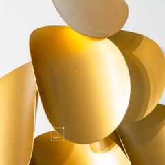 Tượng Trang Trí Bằng Kim Loại Lá Tròn Xếp Tầng Mô Hình