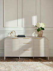 Tủ Console Mặt Gỗ Bo Tròn Sang Trọng Aurora