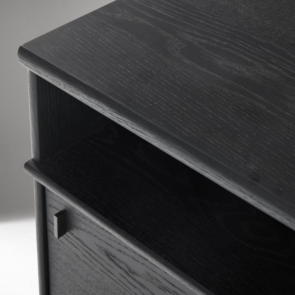 Tủ Console Cửa Lùa Màu Đen Tối Giản Onyx