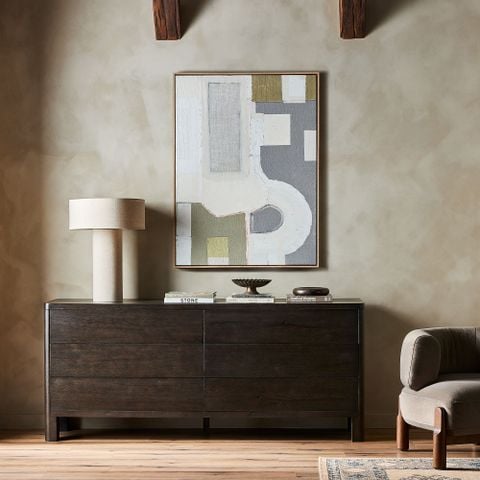 Tủ Console Gỗ 6 Ngăn Kéo Dresty