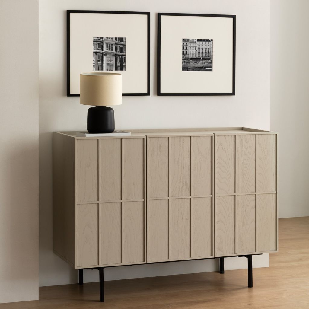 Tủ Phụ Console Trang Trí Sảnh Cửa Ra Vào Phối Sọc Hình Học