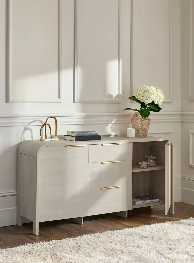 Tủ Console Mặt Gỗ Bo Tròn Sang Trọng Aurora