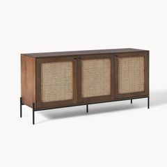 Tủ Console Gỗ Tự Nhiên Có Ngăn Kéo Mây Solaris