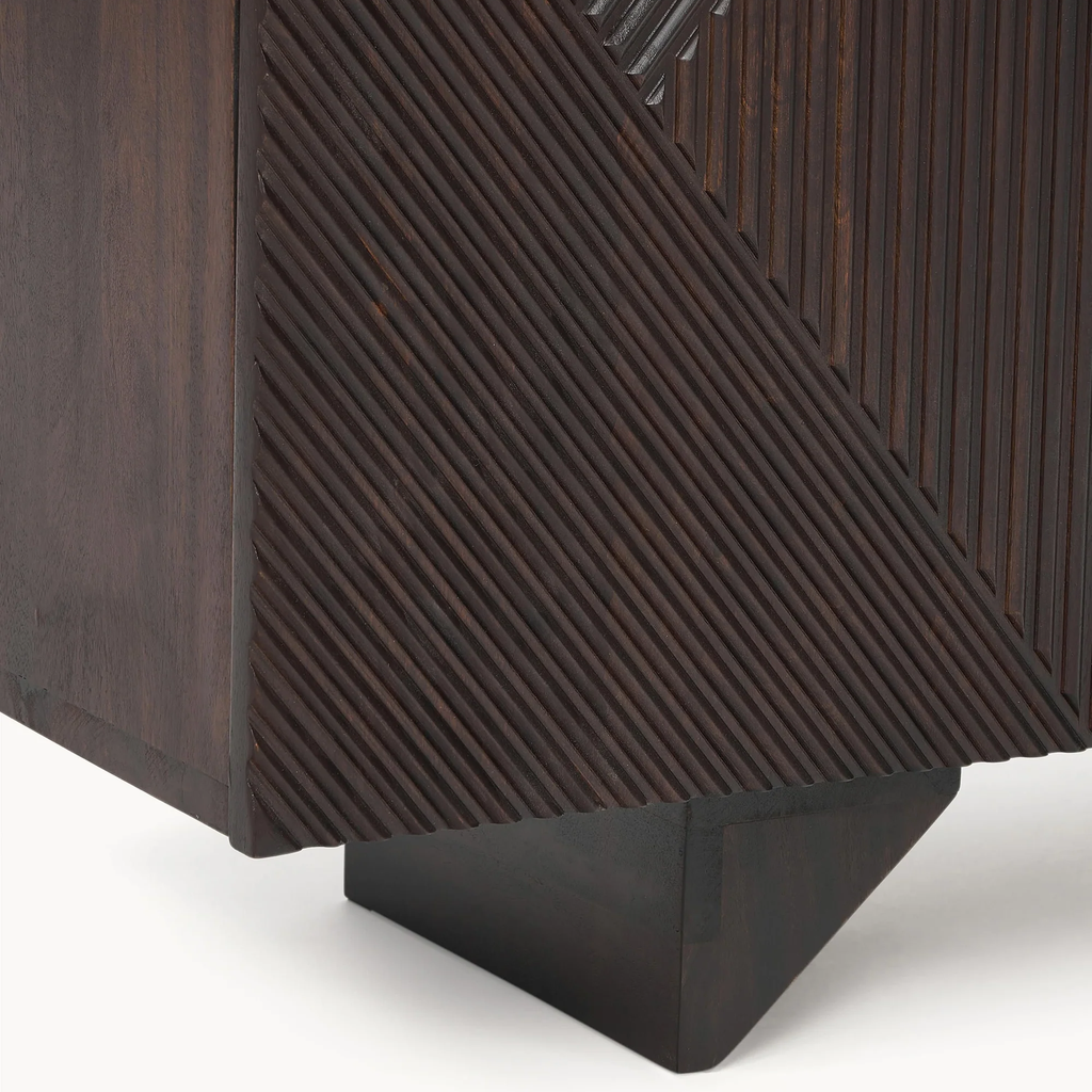 Tủ Console Bắt Vân Gỗ Chéo 3D Sang Trọng Prisma