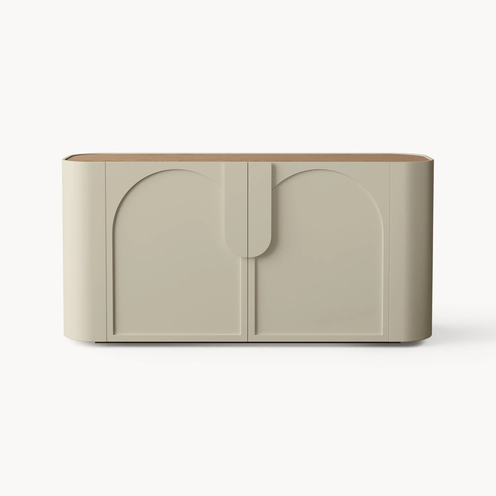 Tủ Console 4 Cánh Cong Thiết Kế Họa Tiết Vòm Solis