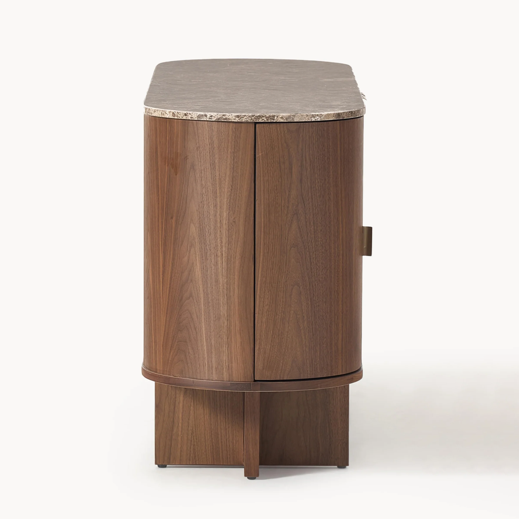 Tủ Console Mặt Đá Bo Tròn Sang Trọng Luna