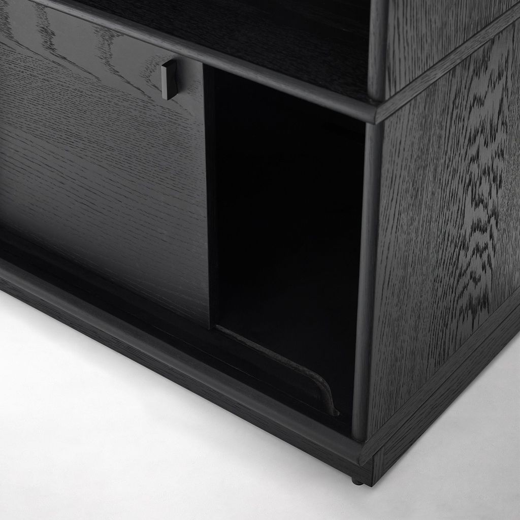 Tủ Console Cửa Lùa Màu Đen Tối Giản Onyx