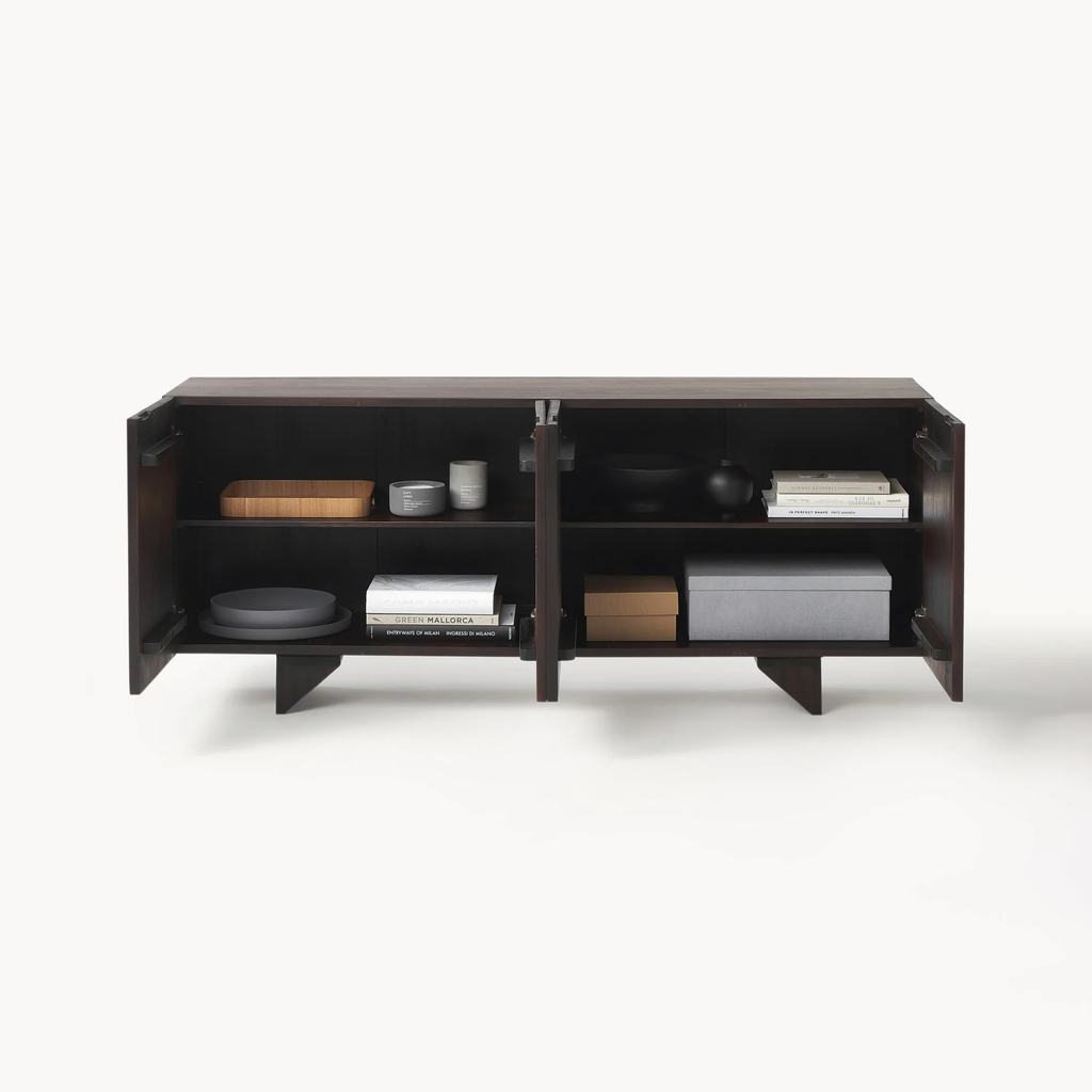 Tủ Console Bắt Vân Gỗ Chéo 3D Sang Trọng Prisma