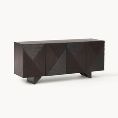 Tủ Console Bắt Vân Gỗ Chéo 3D Sang Trọng Prisma