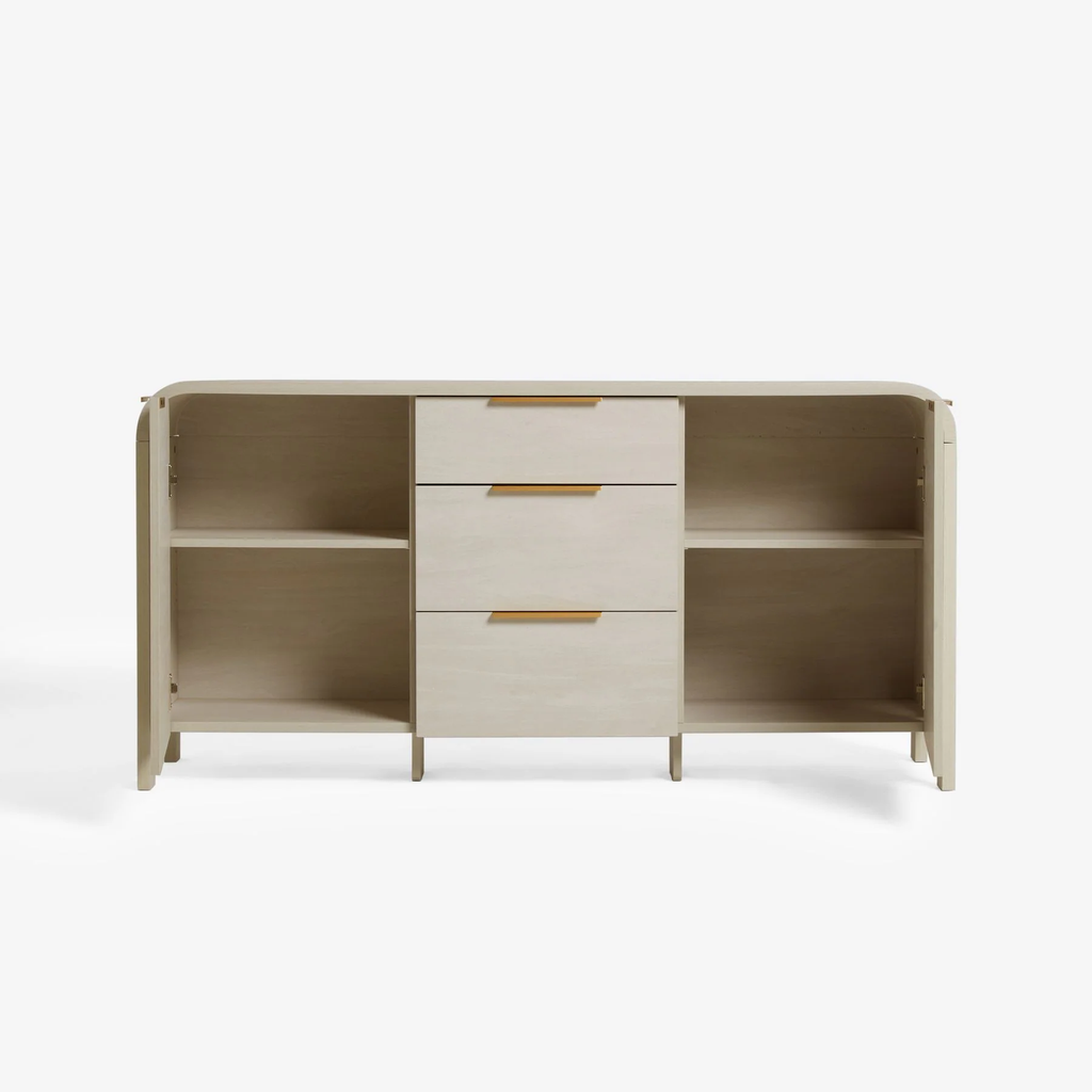 Tủ Console Mặt Gỗ Bo Tròn Sang Trọng Aurora