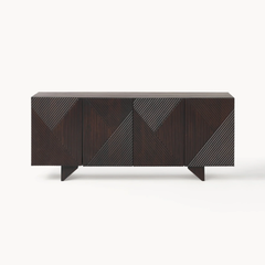 Tủ Console Bắt Vân Gỗ Chéo 3D Sang Trọng Prisma