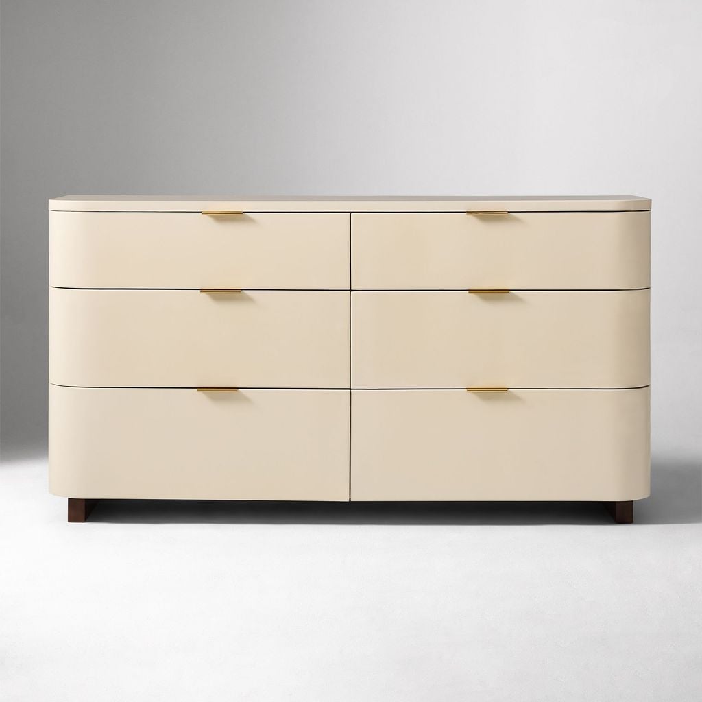 Tủ Gỗ Quần Áo 6 Ngăn Kéo Bo Góc Premium Luna Cream