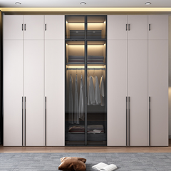 Hệ Tủ Quần Áo Cao Trần Hiện Đại 240x200cm Phối Kính Cường Lực