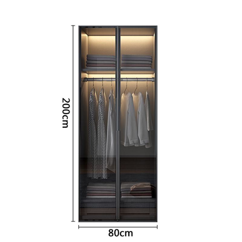 Hệ Tủ Quần Áo Cao Trần Hiện Đại 240x200cm Phối Kính Cường Lực